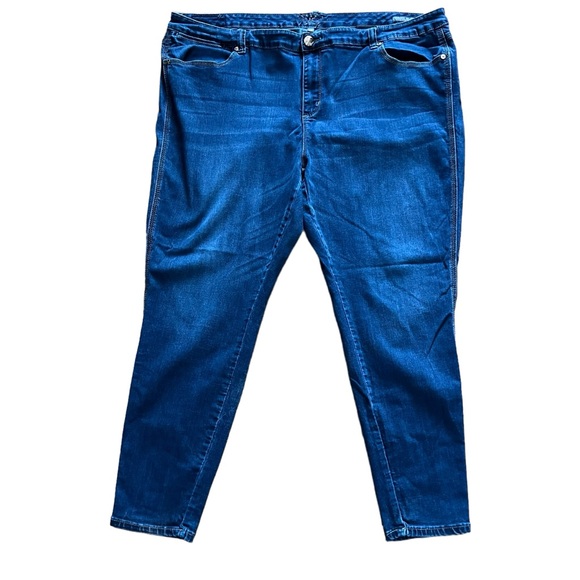 Melissa McCarthy Seven7 Denim - Melissa McCarthy Seven7 Women's Legging Jeans Five Pockets Blue Plus Size 28